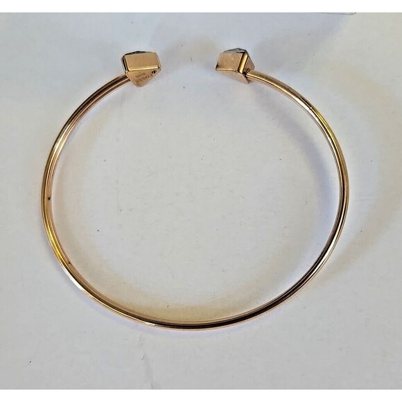 Fossil Open Cuff Bracelet Rose Gold Tone Arrowhead Rhinestone Steel Bangle - Picture 4 of 8